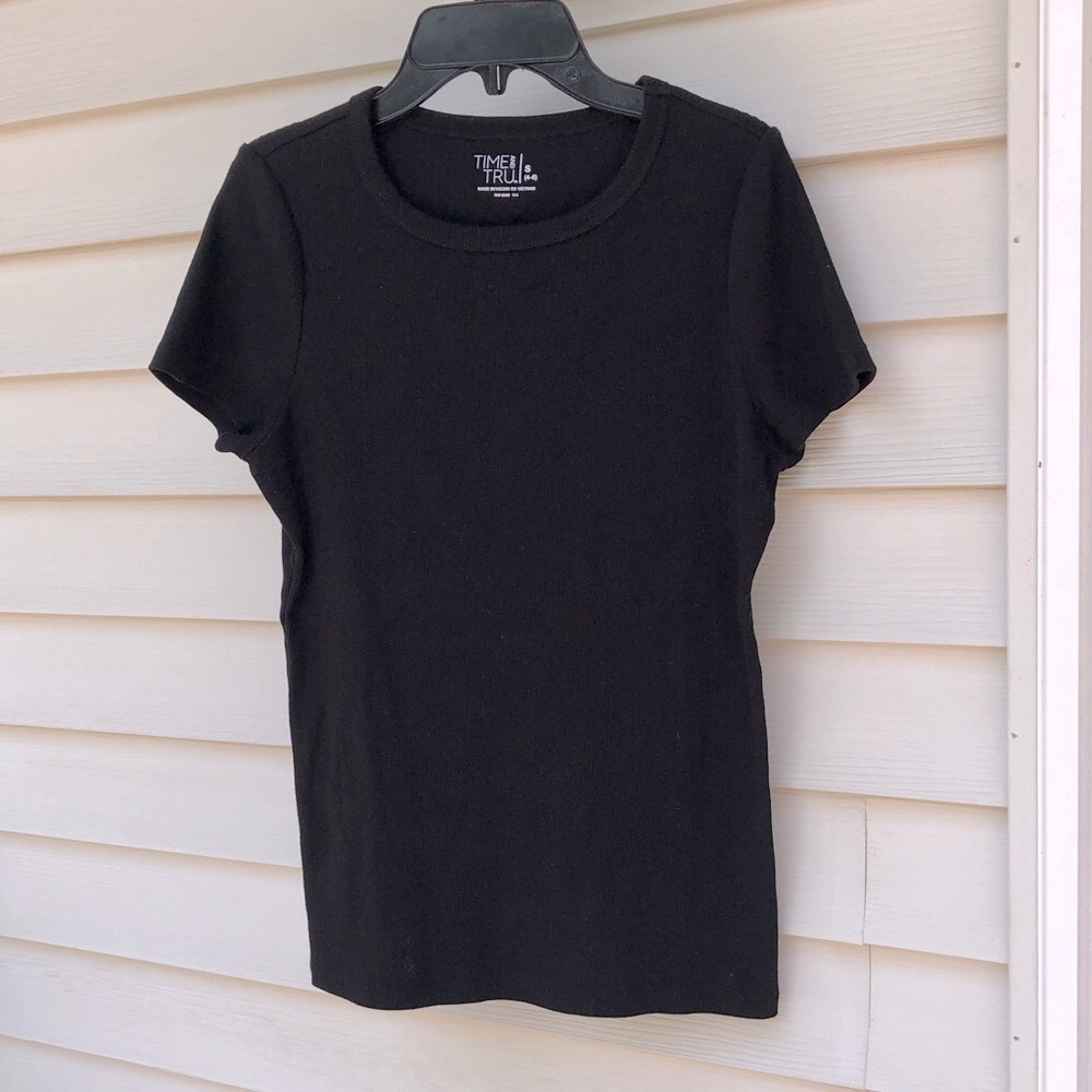 A basic Black Short-Sleeve Crewneck Tee